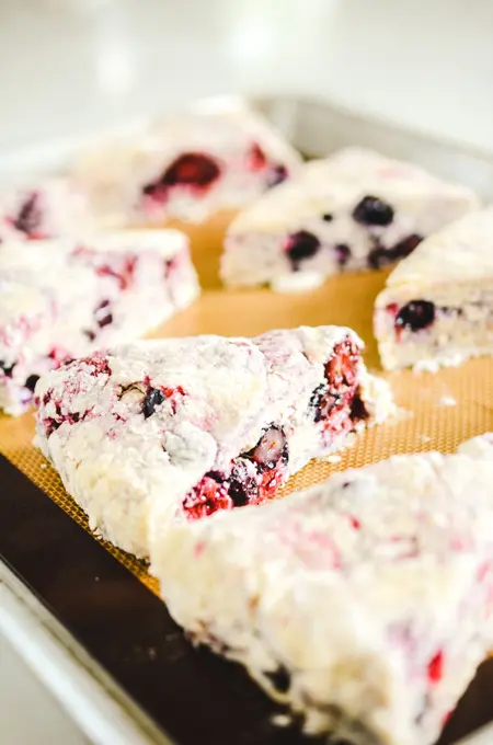 Mixed Berry Scones with Sugar Drizzle