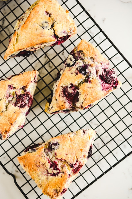 Mixed Berry Scones with Sugar Drizzle