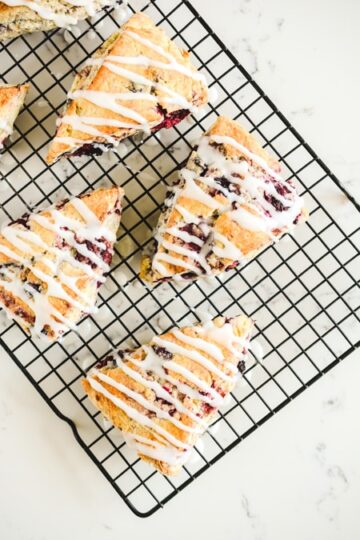 Mixed Berry Scones with Sugar Drizzle