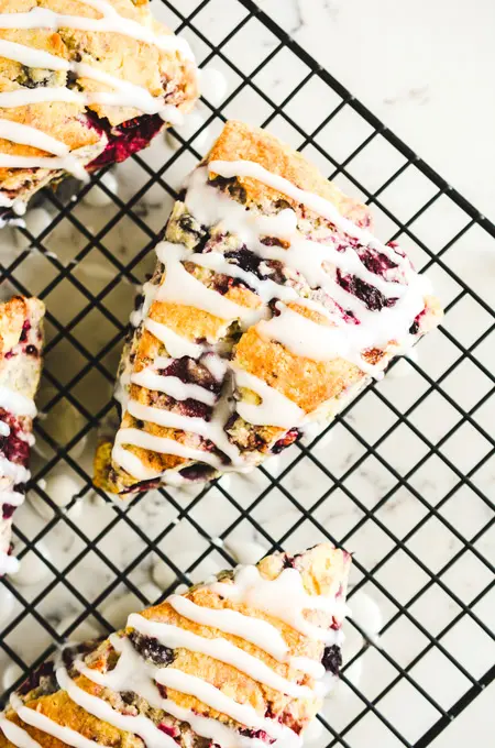 Mixed Berry Scones with Sugar Drizzle