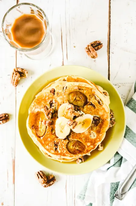 Multigrain Banana Pecan Pancakes