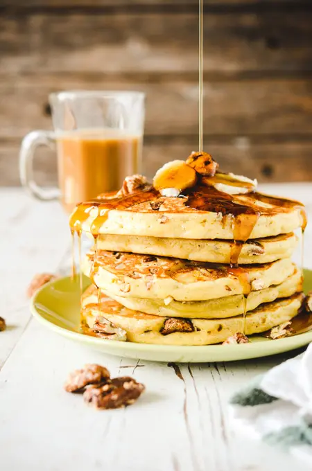 Multigrain Banana Pecan Pancakes