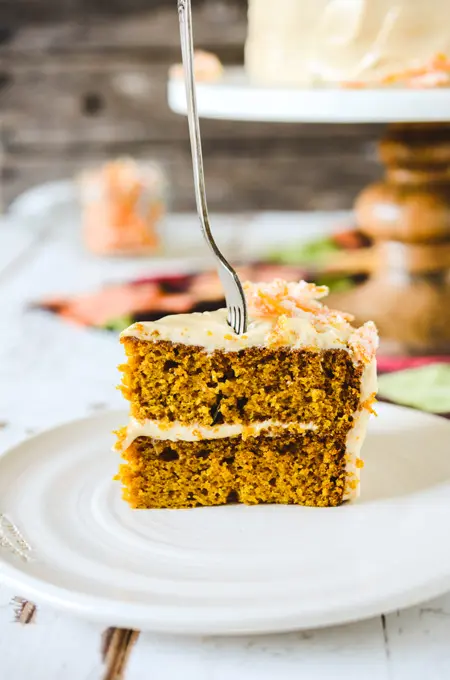 Pumpkin Spice Layer Cake with Caramel Cream Cheese Frosting