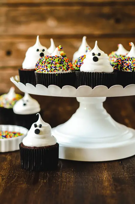 Devil's Food Ghost Cupcakes