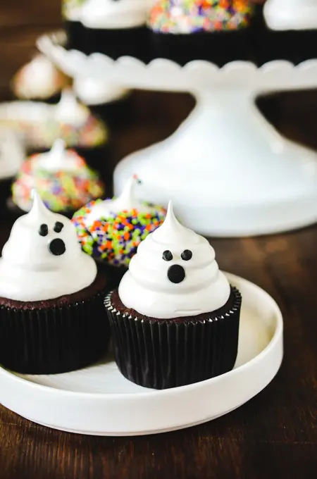 Devil's Food Ghost Cupcakes