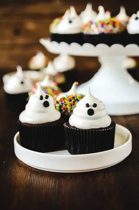 Devil's Food Ghost Cupcakes