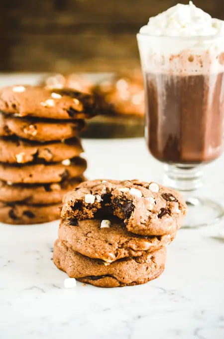 Chocolaty Hot Cocoa Cookies