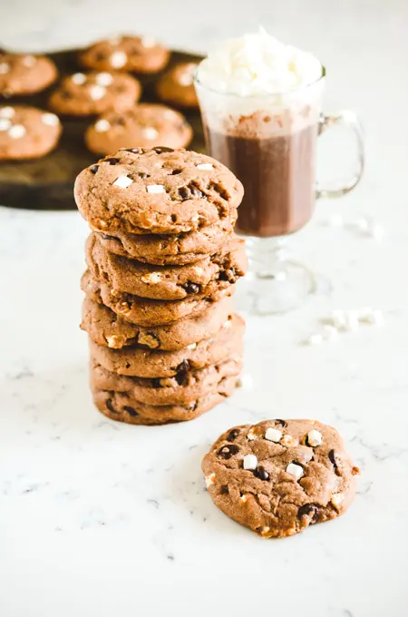 Chocolaty Hot Cocoa Cookies