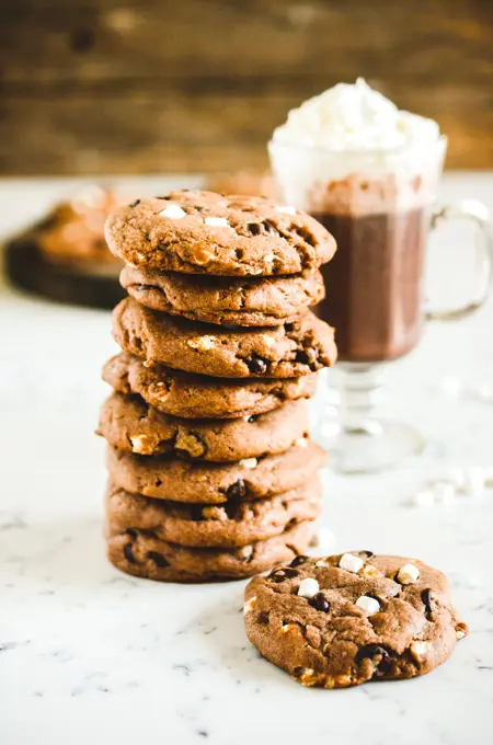 Chocolaty Hot Cocoa Cookies