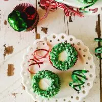 Red Velvet Christmas Wreath Cupcakes