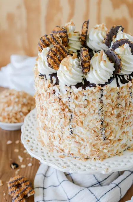 Toasted Coconut Caramel Layer Cake