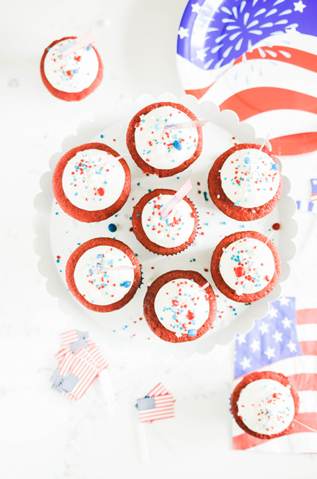 July 4th Red Velvet Cupcakes