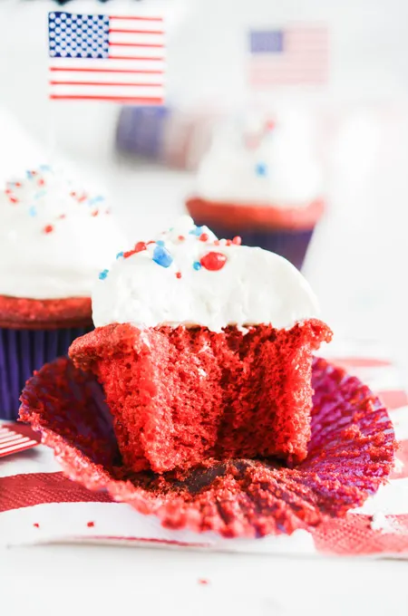 July 4th Red Velvet Cupcakes
