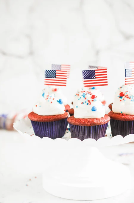 July 4th Red Velvet Cupcakes