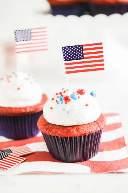July 4th Red Velvet Cupcakes