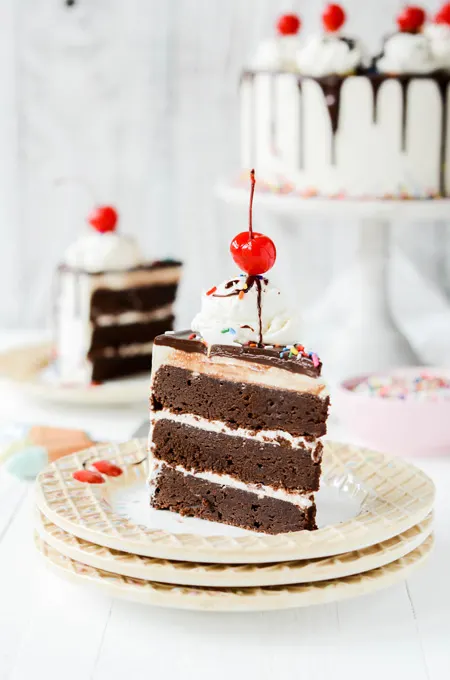 Brownie A La Mode Layer Cake