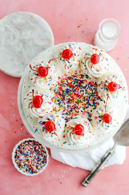 Ivory Sprinkles Buttercream Cake