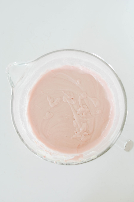 Strawberry Ice Cream Pop Cake overhead shot of completed batter.