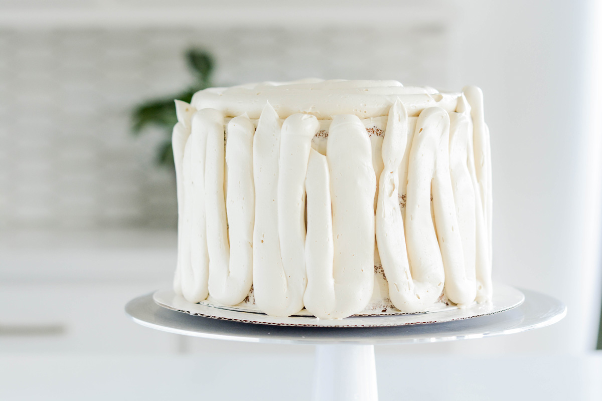 Caramel Apple Layer Cake with piped buttercream.