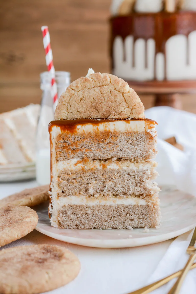 Snickerdoodle Layer Cake sliced close up.