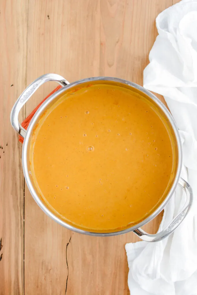 Quintessential Pumpkin Pie filling with cream mixture added.