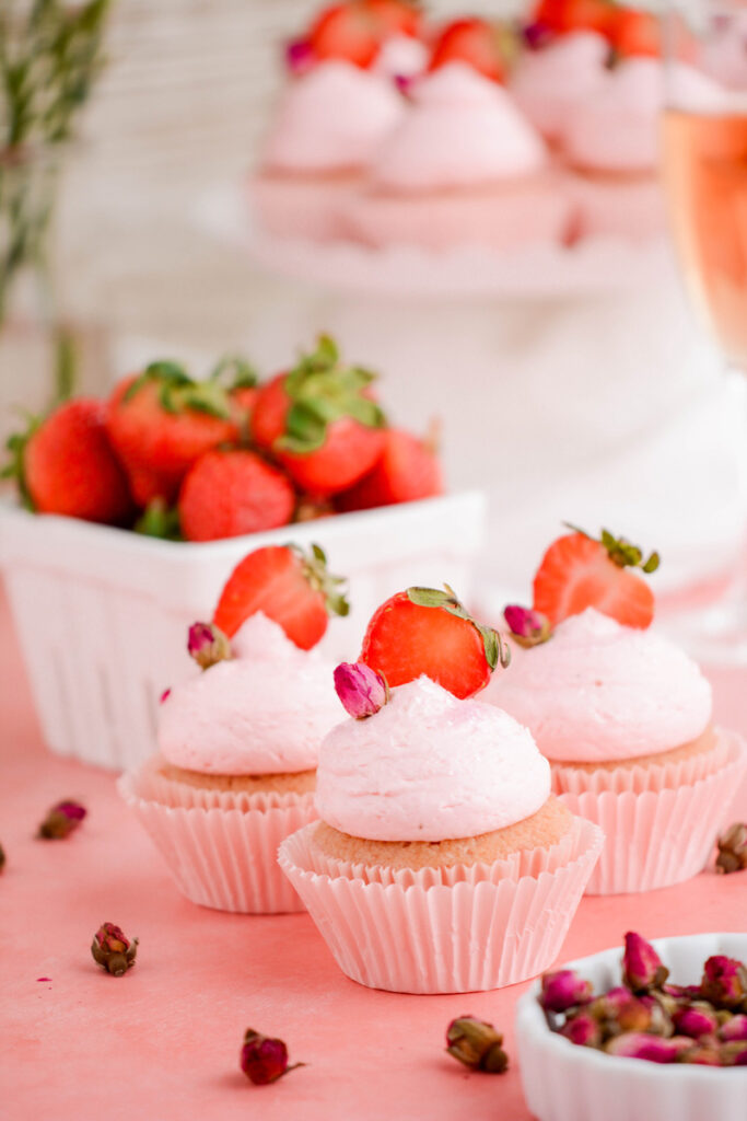Strawberry Rose Cupcakes - The Cake Chica