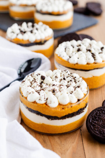 Three quarter shot of Easy Pumpkin Parfaits.