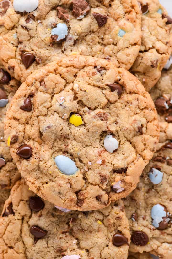 Macro shot of Easter Chocolate Chip Cookies
