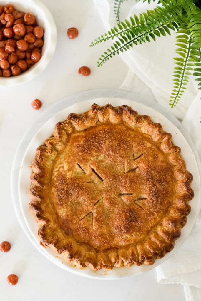 Overhead shot of baked Easy Cherry Pie.