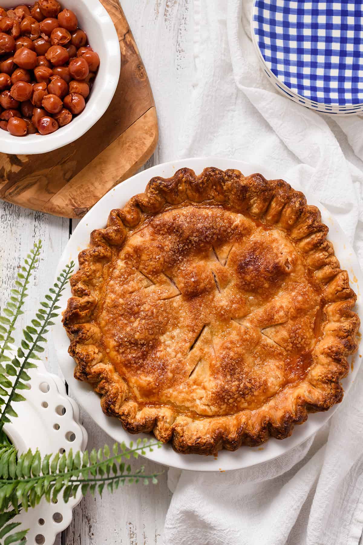 Overhead shot of Easy Cherry Pie.