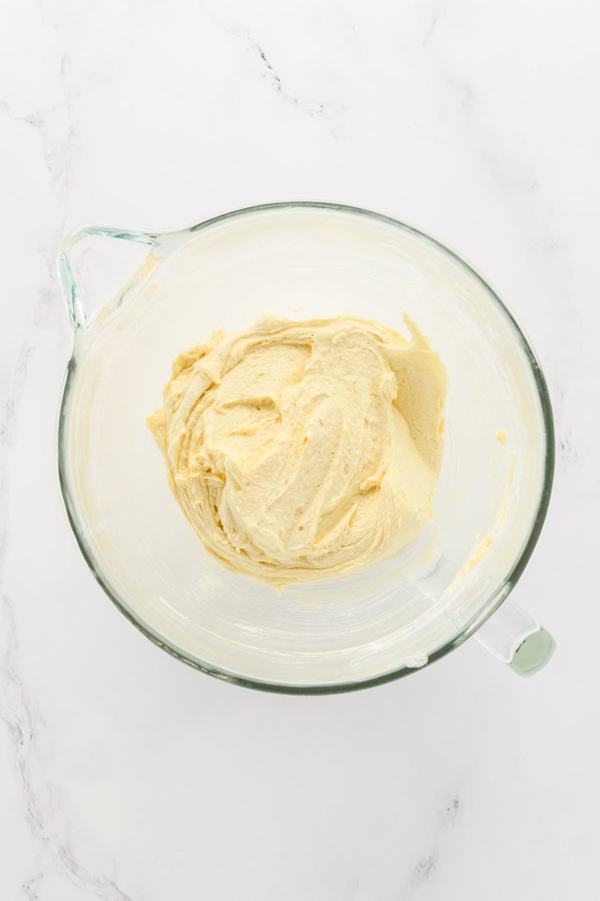 Overhead shot of wet ingredients for Mexican Sprinkle Cookies.