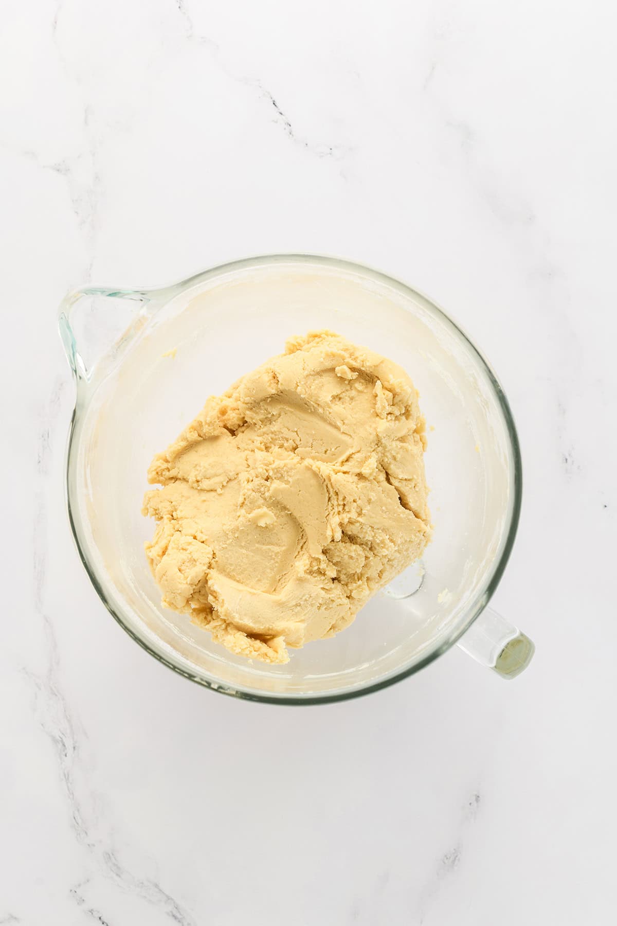 Overhead shot of completed cookie dough for Mexican Sprinkle Cookies.