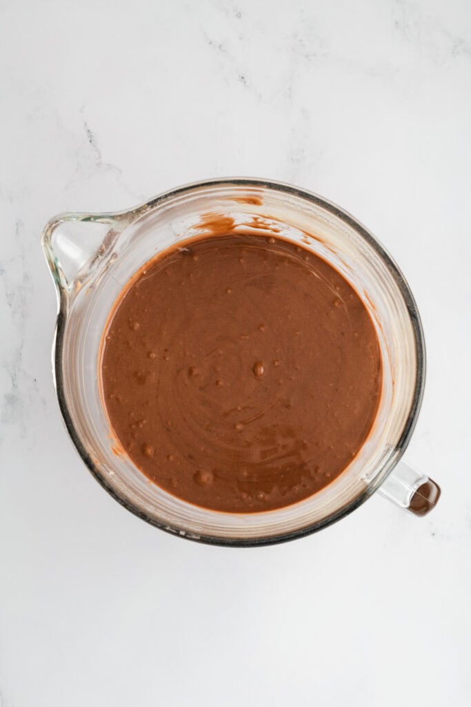 Overhead shot of Chocolate Raspberry Cake with Whipped Ganache Frosting.