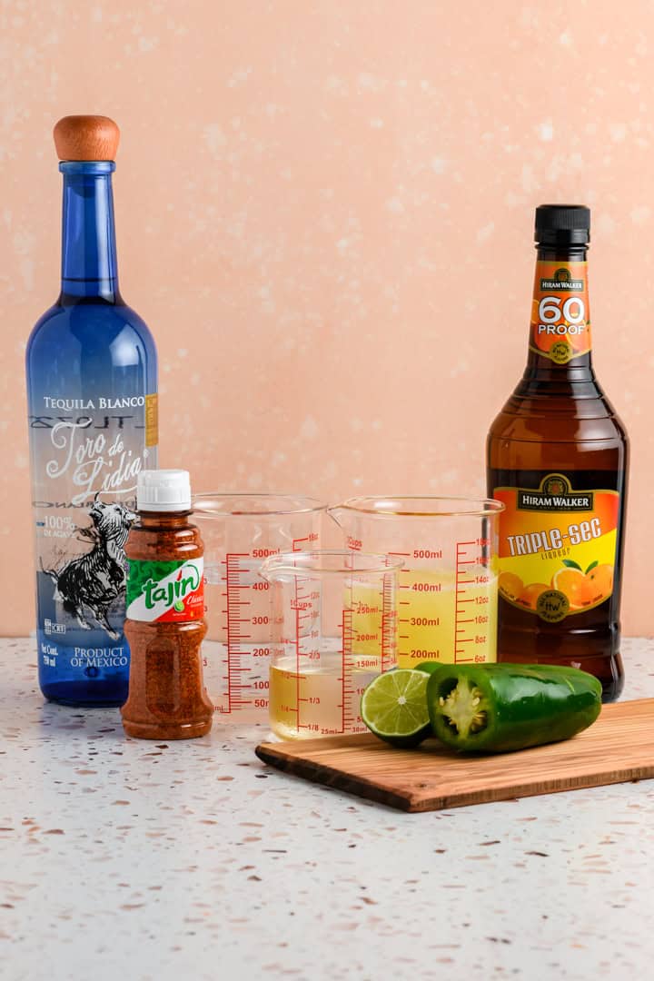 Ingredient shot for Jalapeño Margaritas.