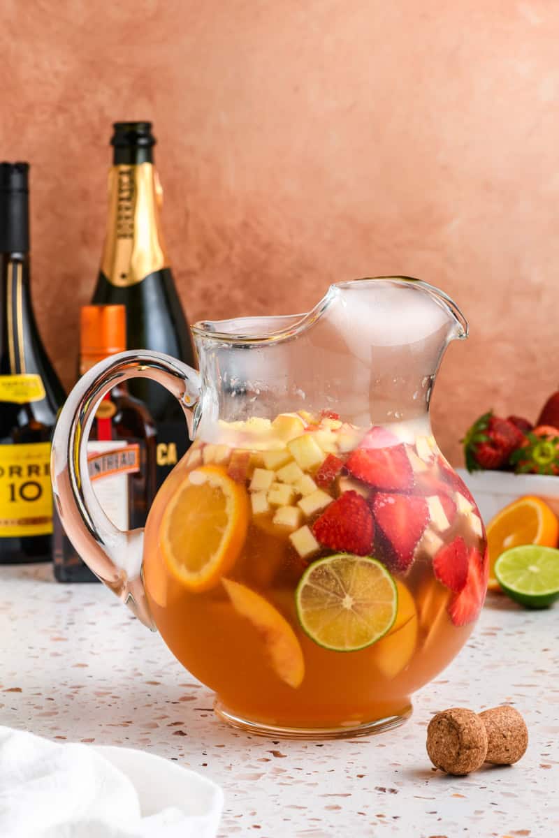 Head on image of completed Sparkling Sangria.